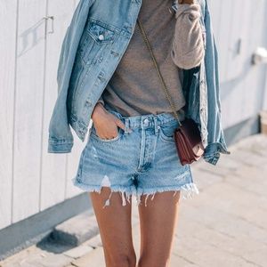 agolde parker vintage cutoff denim shorts in swapmeet